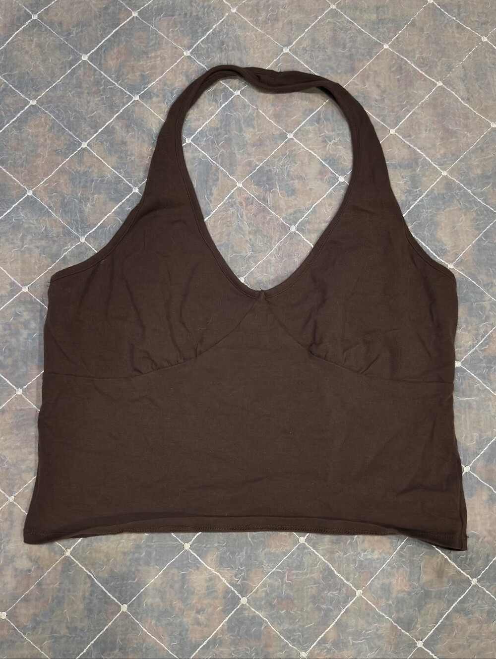 Ambiance Brown Halter Crop Top